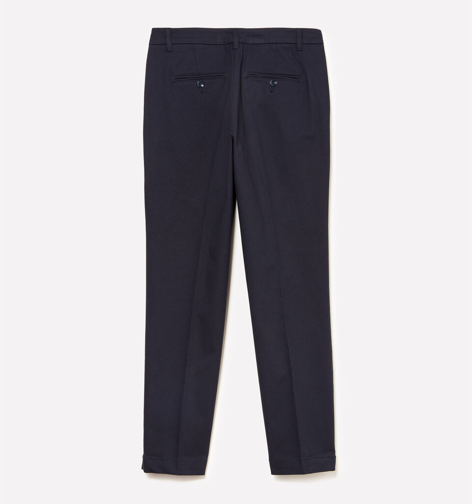 Dark blue slim fit chinos - women's chino trousers - Dark Blue | Sisley image number 6